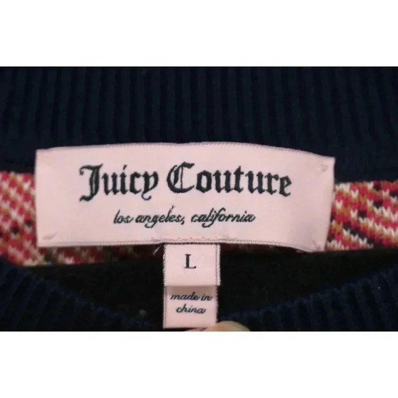 Juicy Couture Short Sleeve Diamond Print Sweater Dress-Size Large-Short - Picture 4 of 9